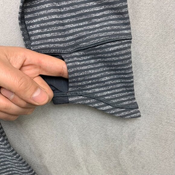 Lululemon Mens Pullover Small Gray Striped 1/4 Zip Lightweight Performance Soft - Picture 5 of 9